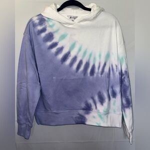 NWT WILDFOX French Terry Relaxed Fit Tie-Dye Hoodie- Peri Shibori/ Size S